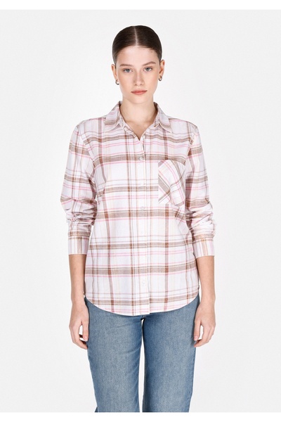 Colin's Cămașă cu mânecă lungă, bej, cu gât în ​​ecru