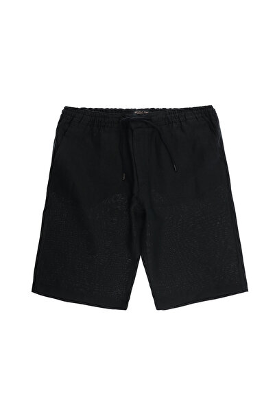 Kiğılı 6 Drop Regular Fit Standard Cut بخصر مطاطي ورباط K كتان شورت برمودا