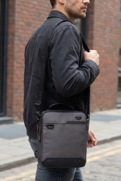 ÇÇS 31248 حقيبة يد بحزام كتف، حقيبة كروس، حقيبة كتف رمادية