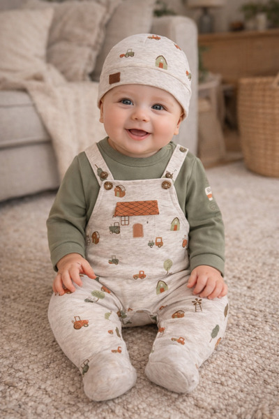 İNDİGO ERKEK BEBEK SALOPET SETİ