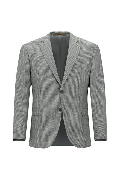 Abdullah Kiğılı سترة 6 دروب ذات قصة قياسية من الصوف المخلوط بالحرير بنمط منقوش