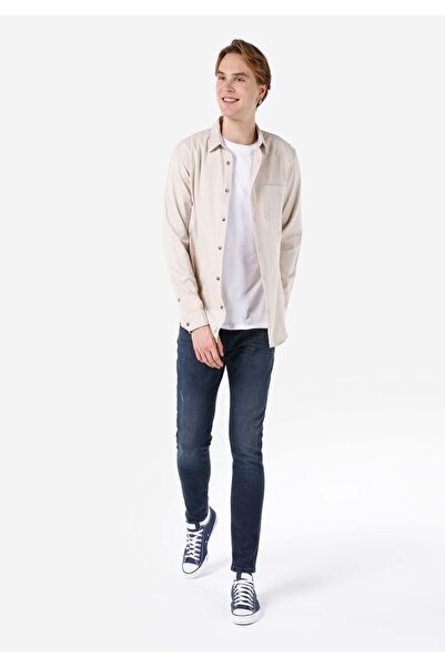 Colin's Slim Fit Erkek Koyu İndigo Yırtık Detaylı Jean Pantolon