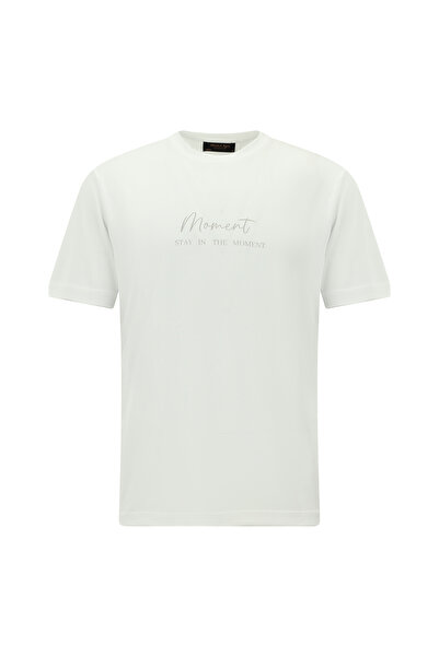 Abdullah Kiğılı Bisiklet Yaka Slim Fit Dar Kesim Baskılı T-shirt