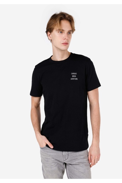 Colin's Tricou cu mânecă scurtă cu imprimeu negru pentru bărbați - Cl 1068187