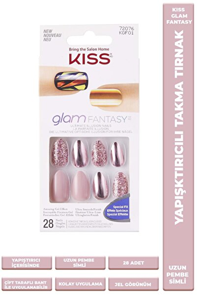Kiss Takma Tırnak Yapıştırıcılı ve Çift Taraflı Bant ile Uygulama Uzun Oval 2...