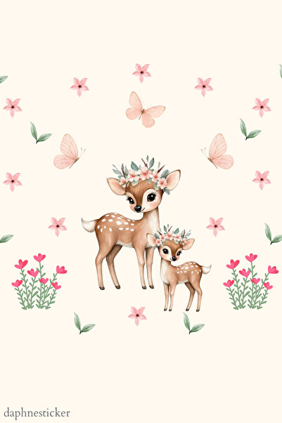 Tasarım Mother and Baby Karaca Tale Baby, Children's Room Wall Sticker Set, Glass Sticker