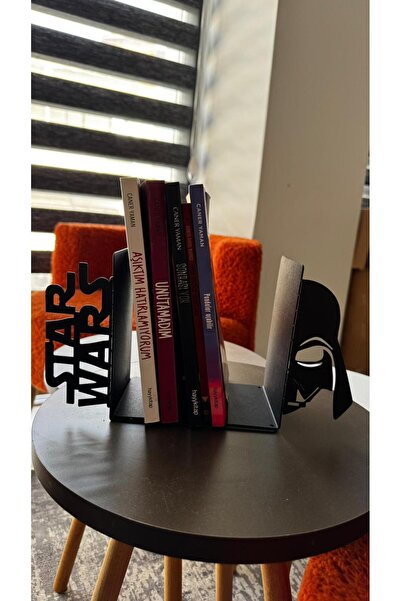 thorqtech Dekorativni metalni držač za knjige, silueta Star Wars, organizator...