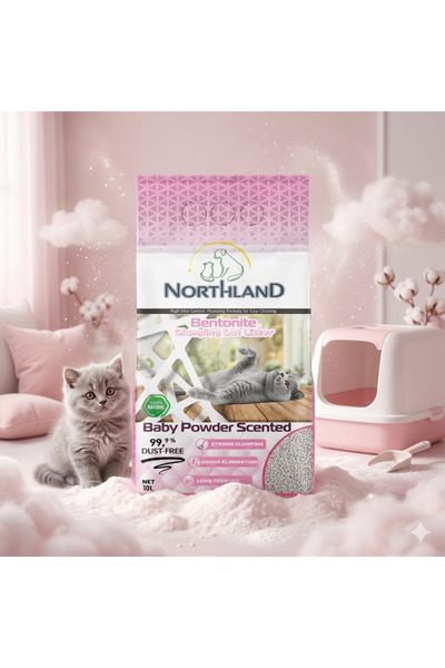 NORTHLAND 10 lt Bebek Pudrası 10 Lt Doğal Bentonit Kedi Kumu