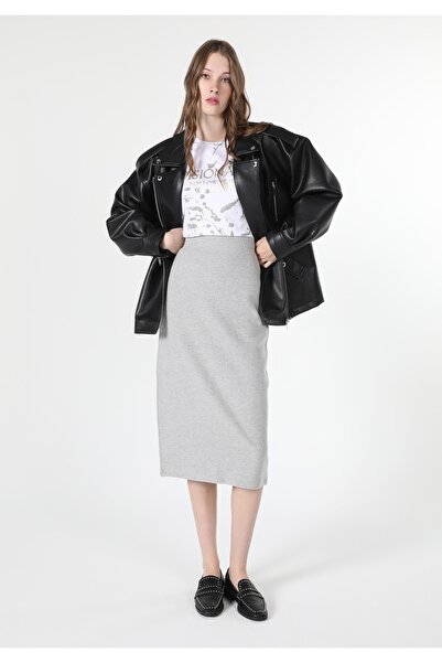 Colin's تنورة رمادية نسائية بقصة ضيقة