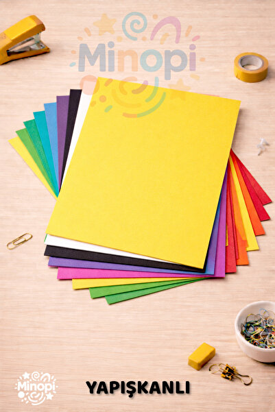 Minopi اسفنجة ايفا لاصقة متعددة الالوان 20×30 سم 10 عبوات 1.5 ملم