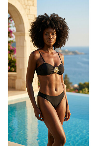 Katia&Bony Дамски комплект бикини Silverline с аксесоари, черен