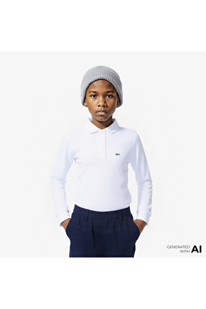 Lacoste Erkek Çocuk Regular Fit Uzun Kollu Beyaz Polo