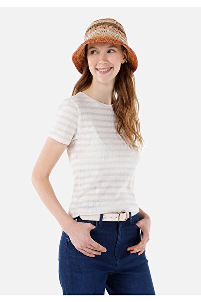 Colin's Crew Neck Slim Fit Ecru Women's Short Sleeve T-Shirt Cl 1068428