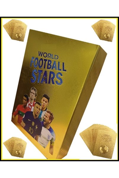 OYUNCAKSAHİLİ Football 66 Pieces Football Player Flexible Non-Degradable Card Gold 3D Dimensional Ronaldo Game Card 66 Pack Non-Degradable Non-Deformable