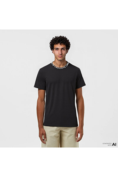 Lacoste Erkek Regular Fit Bisiklet Yaka Siyah T-Shirt
