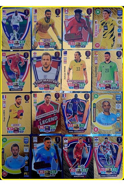 OYUNCAKSAHİLİ Football 52 Pieces Metallic Flexible Non-Deformable Card Gold 3D Football Player Ronald Game Card 52 Pieces Pocket Non-Deformable