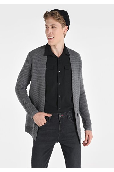 Colin's Regular Fit Erkek Gri Triko Hırka
