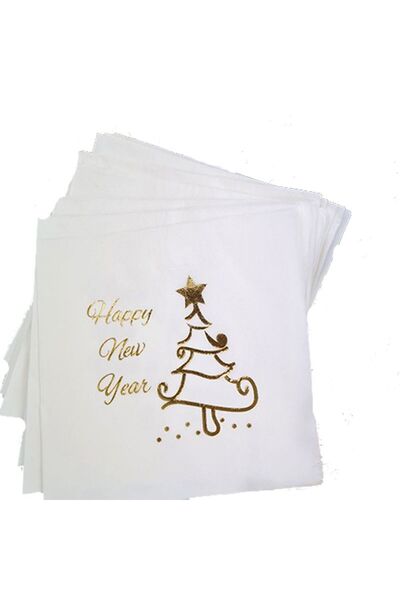 partidolu Șervețel de Anul Nou imprimat pe o parte cu copac de pin cu folie d...