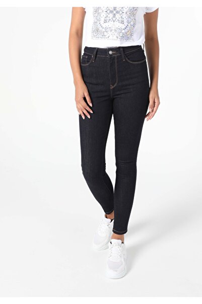 Colin's بنطلون جينز نسائي سوبر قصة ضيقة عالي الخصر ذو ساق ضيقة دنيم