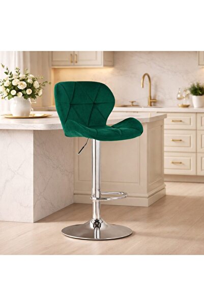 Artool Scaun de bucatarie/bar, Artool, West, rotativ, catifea verde, picior m...