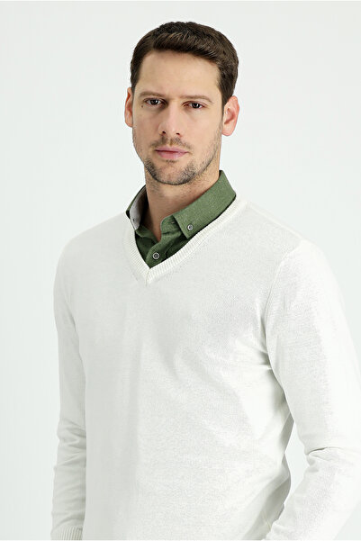 Kiğılı سترة تريكو قطنية بقصة عادية ورقبة على شكل حرف V