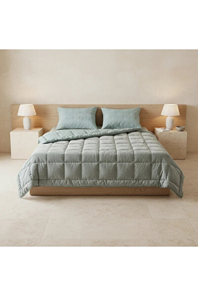 OTHELLO Double Sided Welsoft Comforter Duvet Set Green 195X215 cm - Dormio So...