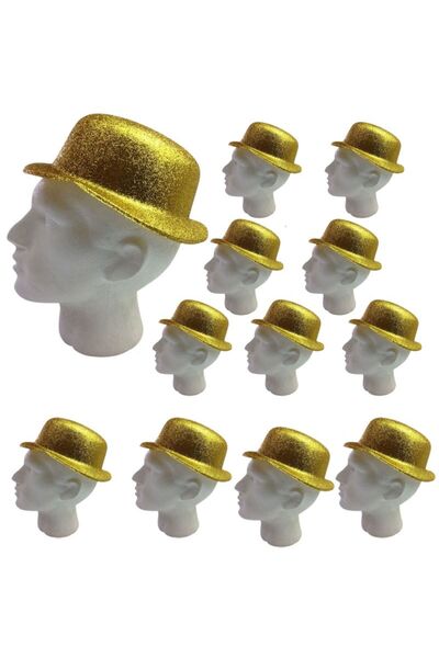 partidolu Золотисті круглі пластикові капелюшки для вечірок з блискітками для...
