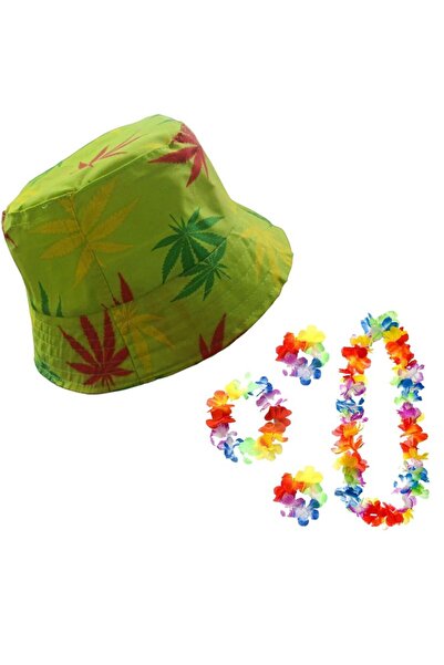 partidolu Set Hawai din 4 piese și model de găleată Pălărie de vară din pânză...