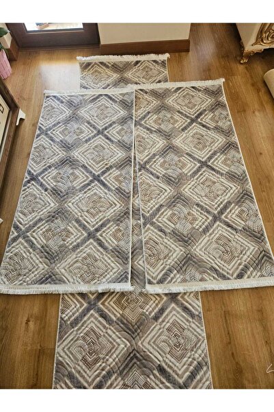 AKSU MAVİ GRİ YIKANABİLİR MODERN KAYMAZ TABAN YATAK ODASI ANTRE HOL TAKIMI 3L...