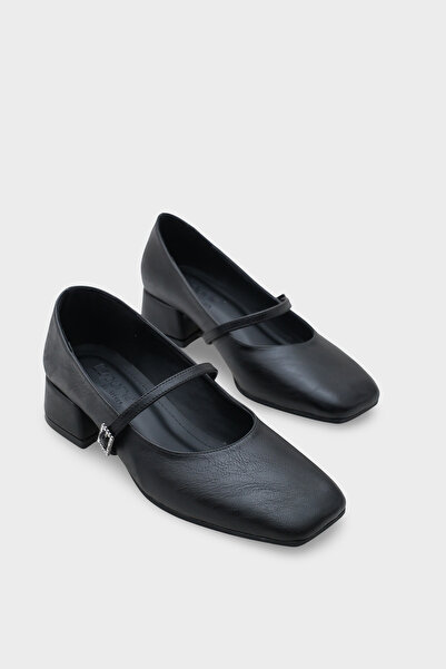 Capone Outfitters Pantofi Mary Jane pentru femei cu vârf tocit, cu toc scurt ...