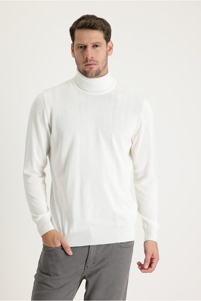 Kiğılı Balıkçı Yaka Regular Fit Pamuklu Triko Kazak