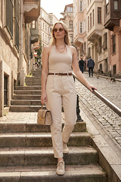 Lela Ψηλόμεσο ζωσμένο Stretch βαμβακερό κοντό παντελόνι - ΠΑΝΤΕΛΟΝΙ 668YP5335