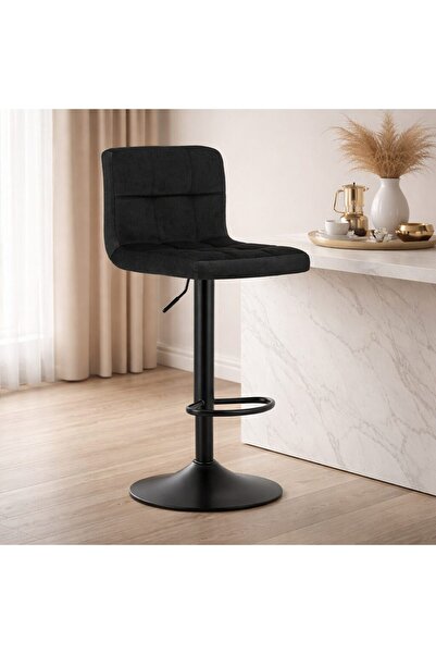 Leobert Scaun de bucatarie/bar, Artool, Prot, rotativ, catifea neagra, picior...