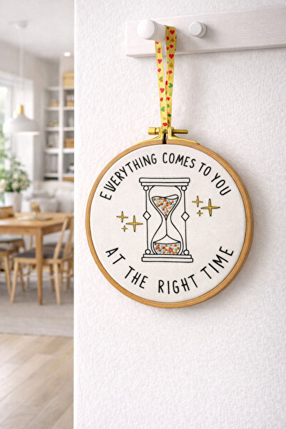 DEAR HOME Time Baskı Ve Nakış Hediye Kasnak Pano
