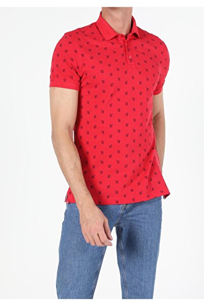 Colin's Tricou roșu cu mânecă scurtă pentru bărbați cu gât polo cu croiala no...