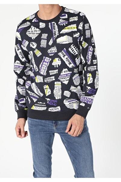 Colin's Regular Fit Men's Navy Blue Sweatshirt