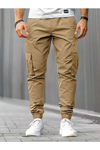 SERAZAT Ανδρικό παντελόνι Cargo Pocket Cotton Lycra με ελαστικό τελείωμα στα ...