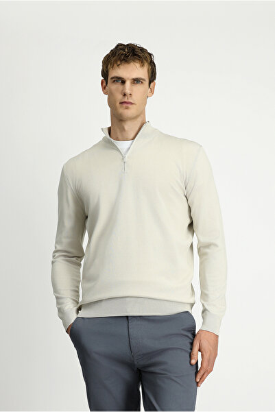 Kiğılı Regular Fit Bato Collar Zippered Knit Sweater