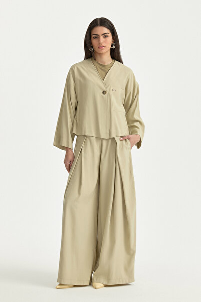 Nihan V-Neck Lyocell Jacket Ada Tea