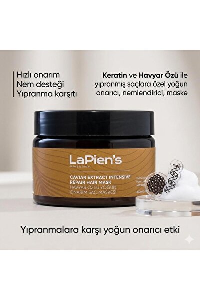 Lapien's Onarıcı Saç Maskesi Yıpranmış Işlem Görmüş Kuru Saçlar Için , Nemlen...