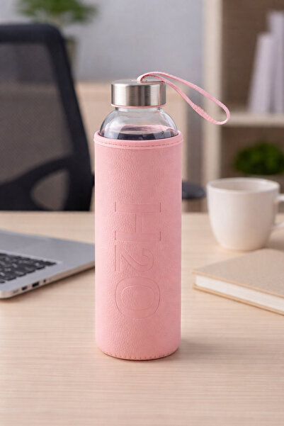H2O Deri Kilifli 500 ML. Cam Matara