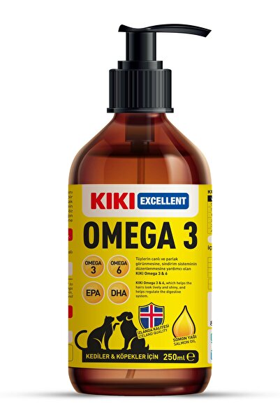 Kiki Excellent Omega 3 Kedi ve Köpek için Balık Yağı 250 Ml