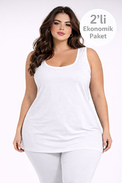 YUYİ Ji̇ber 100% Cotton Large Size Antiallergic Women's Tank Top 640