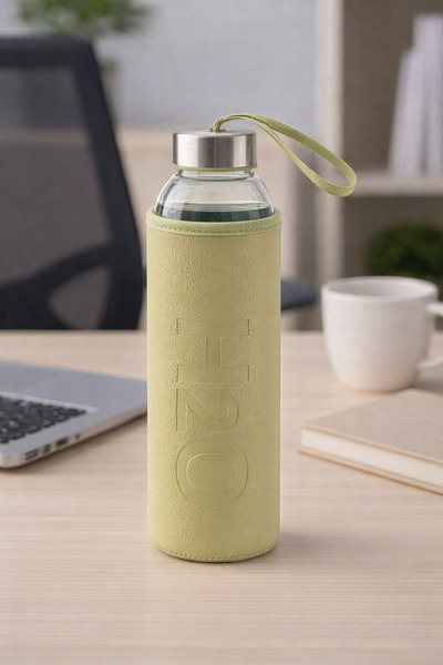 H2O Deri Kilifli 500 ML. Cam Matara