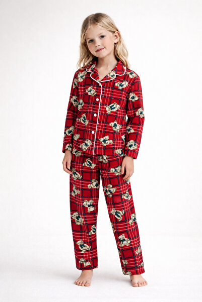 Beka Kids Set de pijamale pentru fete cu mâneci lungi, cu nasturi în față, cu...