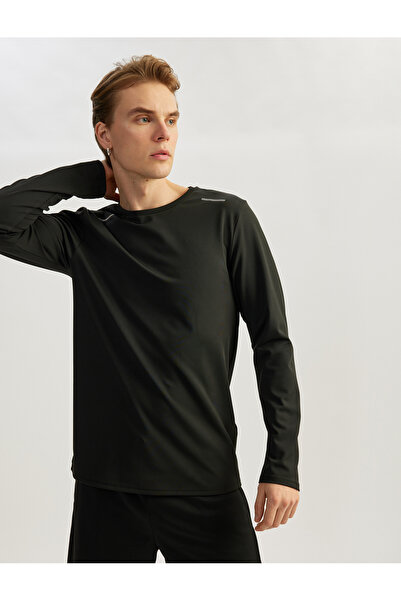 Koton Uzun Kollu Bisiklet Yaka Geometrik Baskılı Basic Spor Sweatshirt