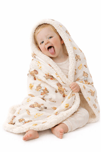 LUCKKA بطانية أطفال منفوشة مقاس 70x100 سم من صوف الأغنام - ZTPUF00