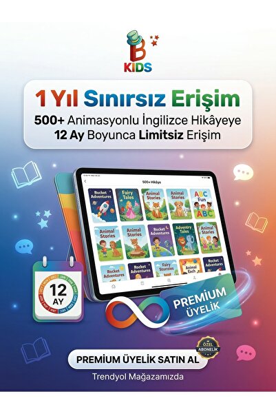 Edubook 12 Ay Sınırsız Erişim 4-14 Yaş İngilizce Konuşan Çocuk Kitapları | 50...