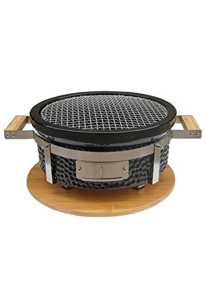 Perfect Home Gratar cu carbuni, grill rotund, ceramic, Hibachi, 31x19.5 cm,