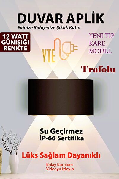 zeonix 12 w 3x2 Çift Yönlü Trafolu Günışığı Haiti Kare Aplik